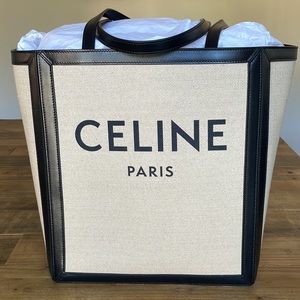 Celine Large Woven tote, beige and black, new in dust bag